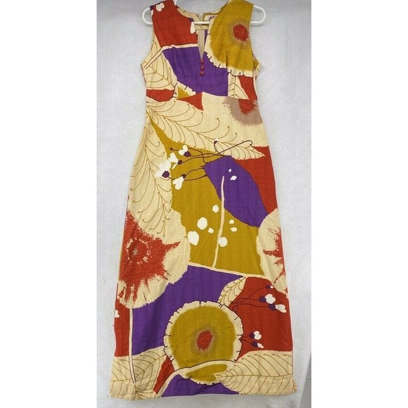 Hawaiian Dresses & Skirts - Malihini 60's Hawaiian Floral Mod Tiki Luau Dress Flower Power Sleeveless Aloha
